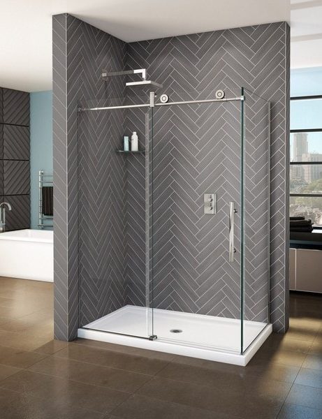 shower partition by INFOCUS Glass & Aluminum Works
